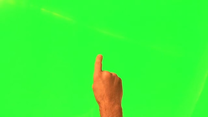 触摸屏手势，男性手绿屏幕和alpha哑光