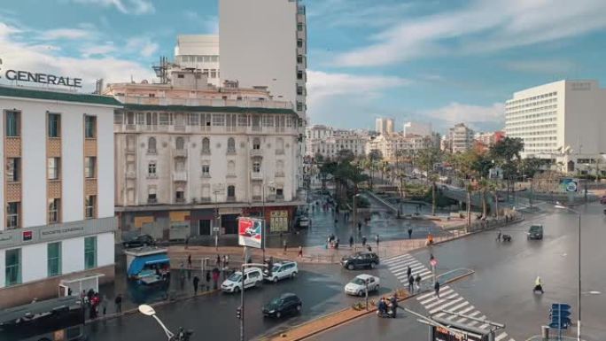 卡萨布兰卡市中心老麦地那，卡萨布兰卡城市景观-卡萨布兰卡，摩洛哥