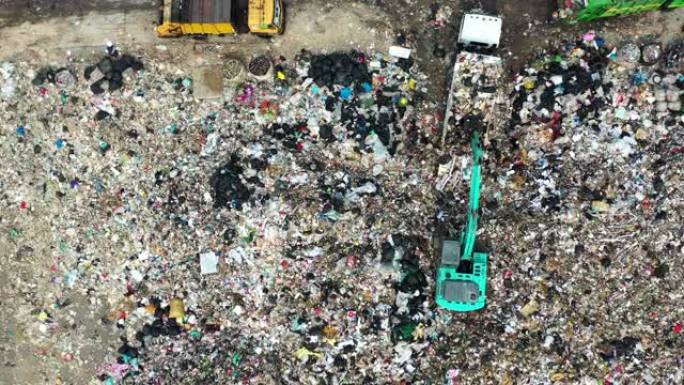 垃圾填埋场鸟瞰图垃圾填埋场处理回收