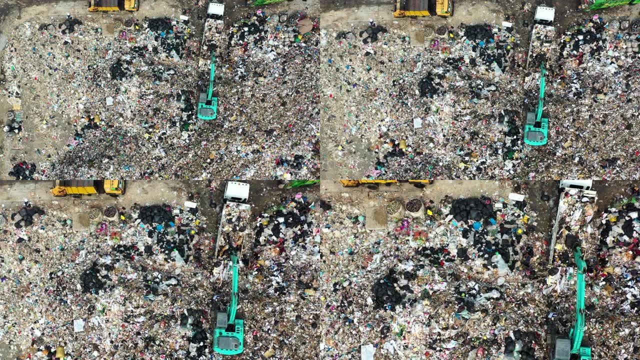 垃圾填埋场鸟瞰图垃圾填埋场处理回收