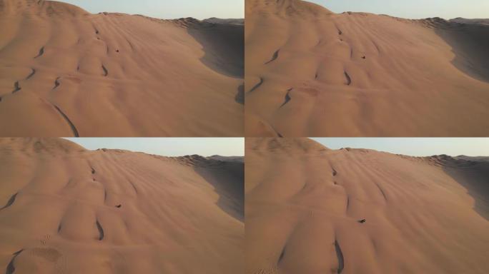 4K空中无人机内容的沙漠在瓦卡奇纳，伊卡，秘鲁，南美洲