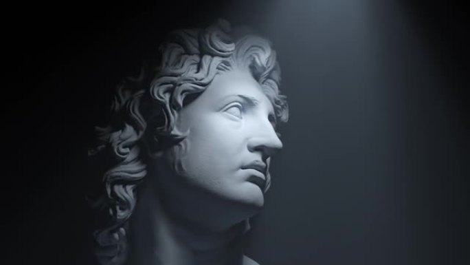 亚历山大大帝的3D动画雕像