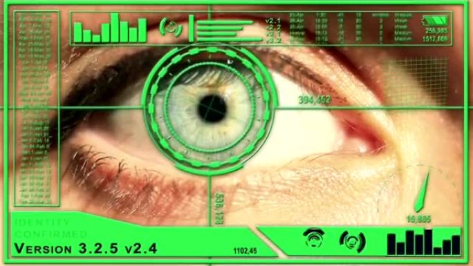 绿色未来眼睛扫描界面全高清