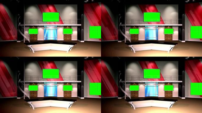 虚拟集12广角新闻编辑室工作室背景拍摄