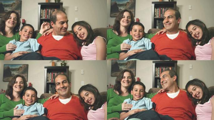 可爱的家庭肖像