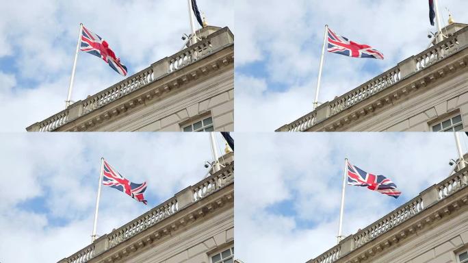 伦敦传统建筑上的英国国旗