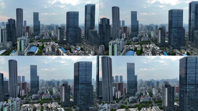 中国长沙城市景观天际线鸟瞰图