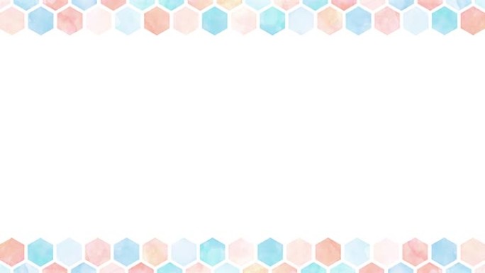 水彩六边形瓷砖装饰 (蓝色和粉色)