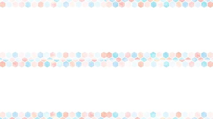 水彩六边形瓷砖装饰 (蓝色和粉色)