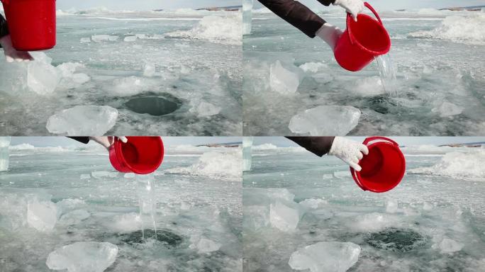 贝加尔湖的冰洞
