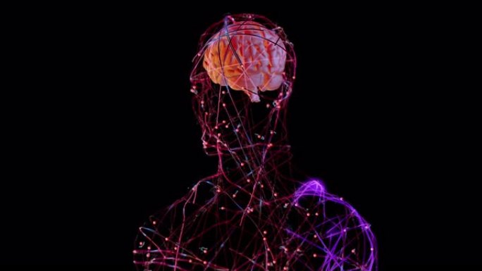 人脑神经系统医院宣传科普展示素材神经电流