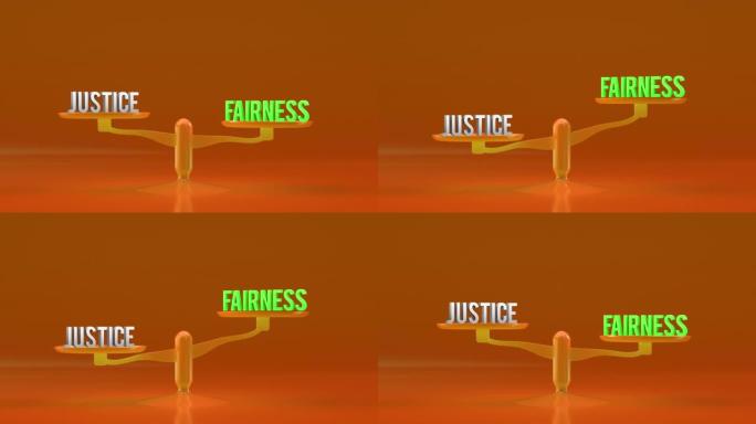 正义与公平权重，平衡，比例循环动画背景