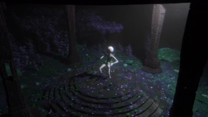高BPM灯光外星人在迷幻森林3d vj循环背景中跳舞迷幻动画4k外星纹理