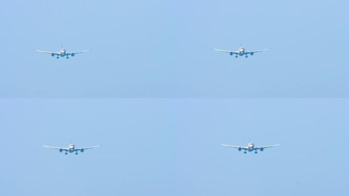蓝天中的喷气式飞机