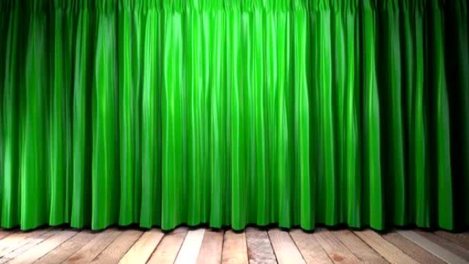 绿色织物窗帘上的循环光
