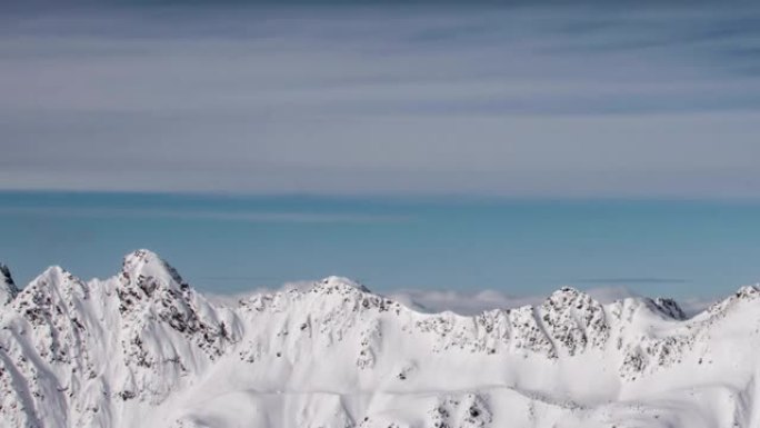 奥地利蒂罗尔的高山山脊冬季时间流逝