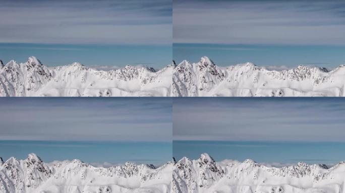 奥地利蒂罗尔的高山山脊冬季时间流逝