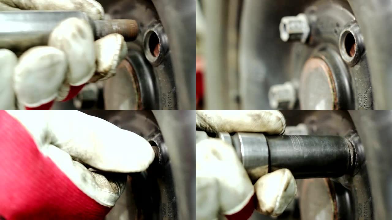 机械师更换轮胎-库存视频