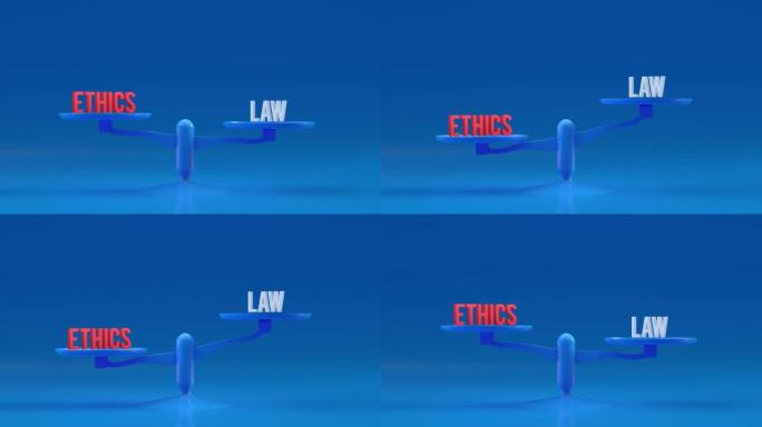 伦理与法律权重，平衡，比例循环动画背景