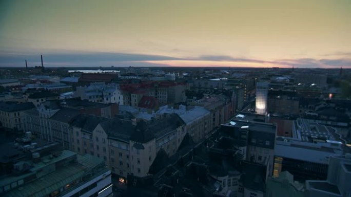 芬兰赫尔辛基市日落时间流逝