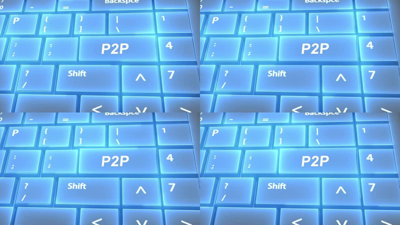 未来派计算机键盘P2P键上的文本