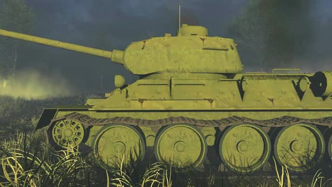俄罗斯坦克T 34侧视图