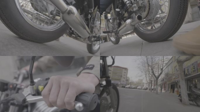 骑摩托车特写镜头 车辆驾驶 生活 骑行