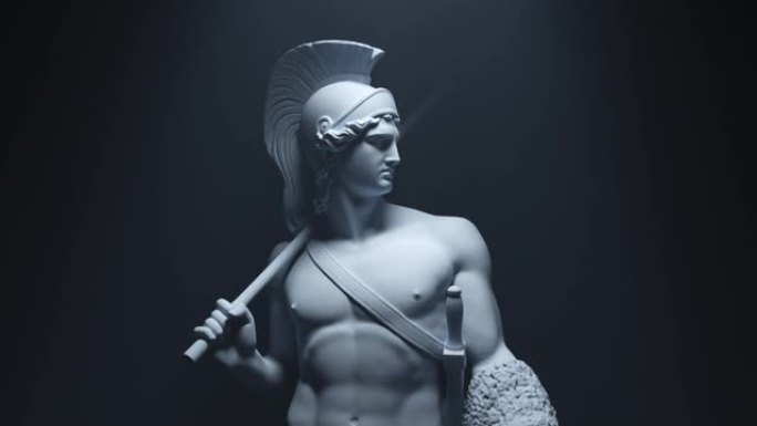 3D古希腊战士动画雕像