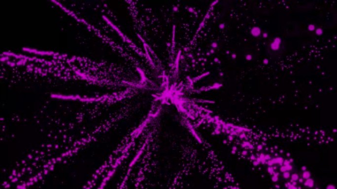 4k彩色粒子线条纹抽象紫色背景图形动画