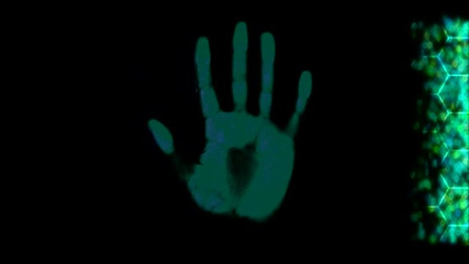 手动扫描仪手印指纹手掌密码标识绿色