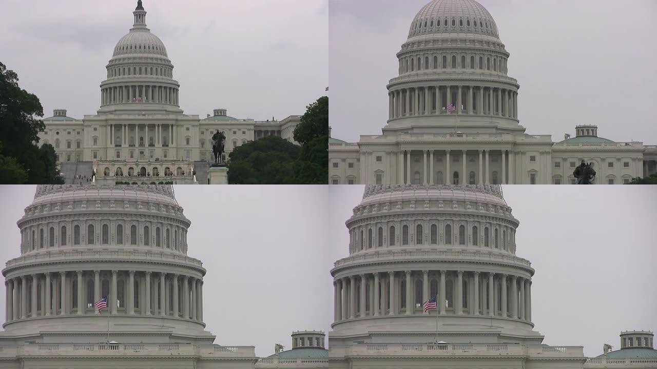 美国国会-国会大厦圆顶放大，华盛顿DC--HD