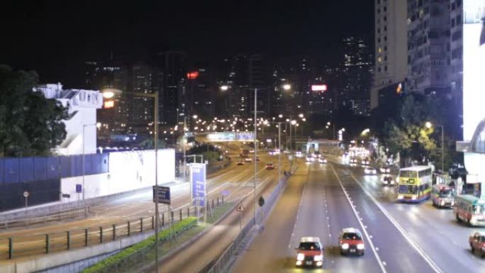 晚上繁忙的香港道