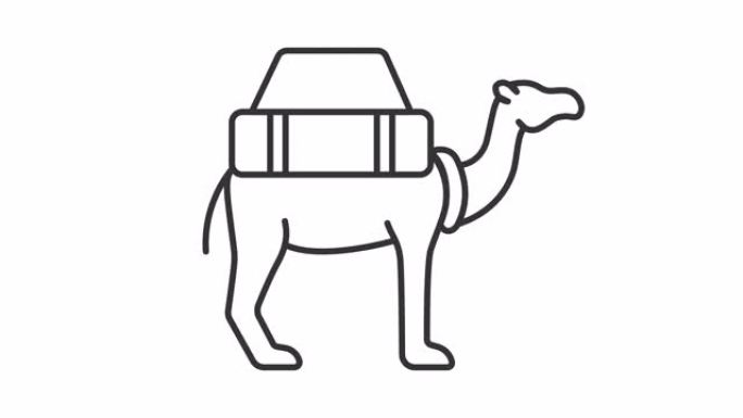 动画骆驼线性图标
