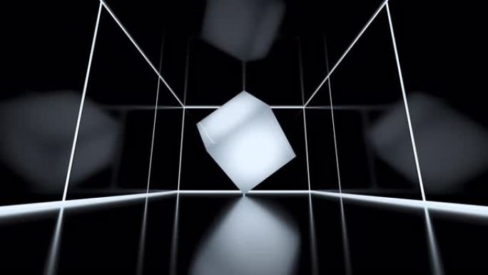抽象3D黑色房间立方体魔方魔方旋转E3D