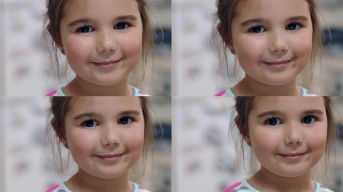 肖像美丽的小女孩微笑着可爱的表情