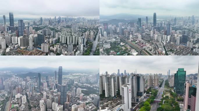 5K鸟瞰航拍暴风雨来临前的深圳全景合集4