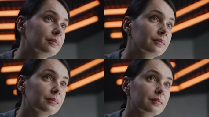 女性严肃面孔的详细画像