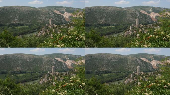 波西塞利城堡，山区景观，波斯尼亚和黑塞哥维那，建立镜头