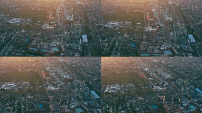 英国伦敦伊灵百老汇鸟瞰图。4K