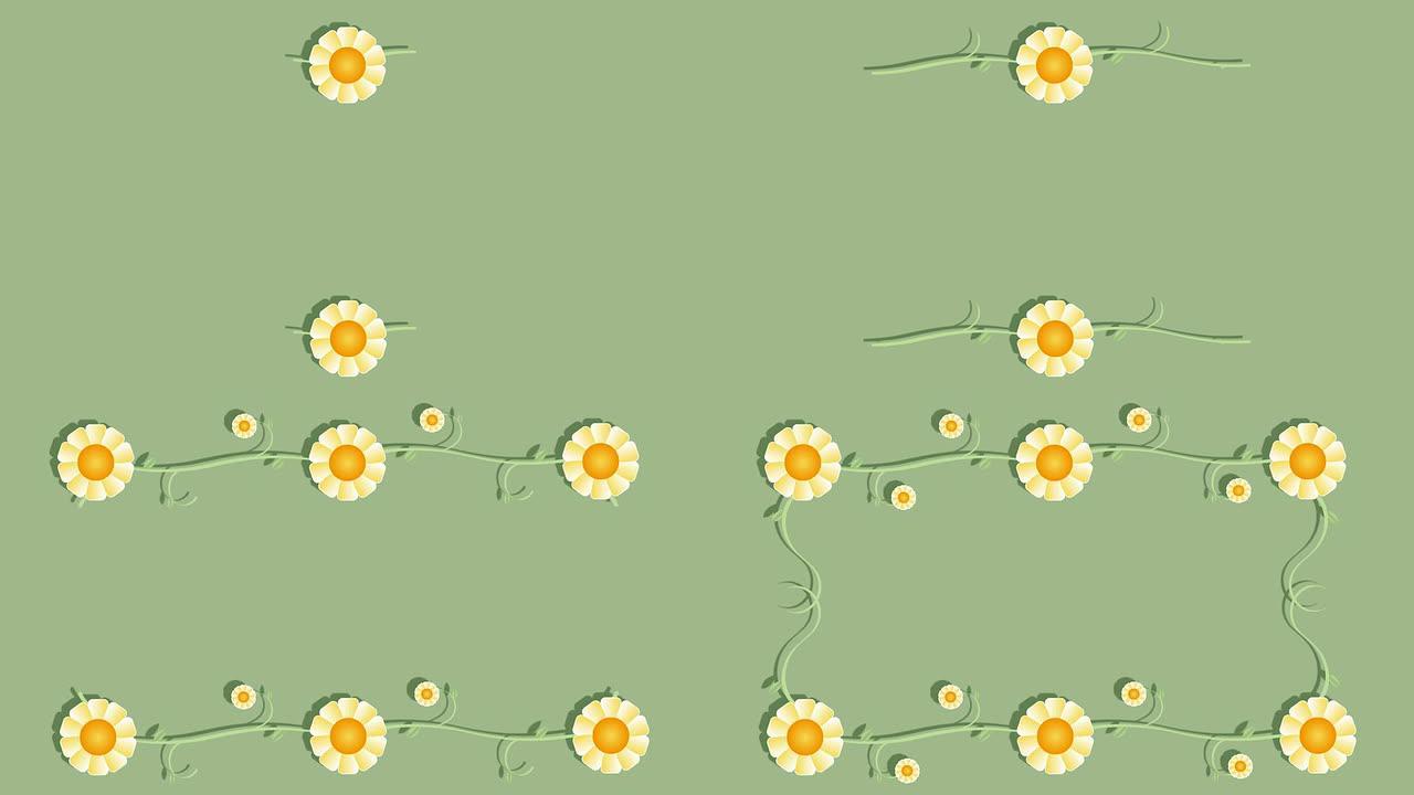 花卉边框背景动画插图