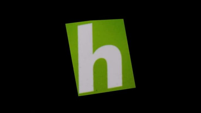 透明背景 (阿尔法通道) 和绿色屏幕上的字母H赎金笔记动画剪纸运动图形视频