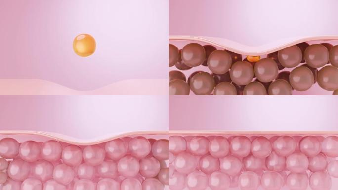 粉红色胶原蛋白和松弛的皮肤