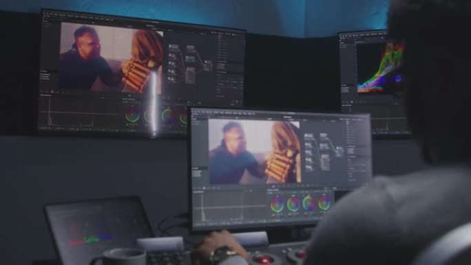 Movie maker在工作室的PC上进行颜色分级