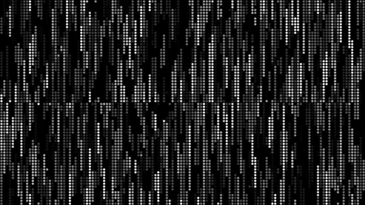 抽象黑白飞线条纹点和能量粒子抽象迪斯科背景。视频4k，60 fps