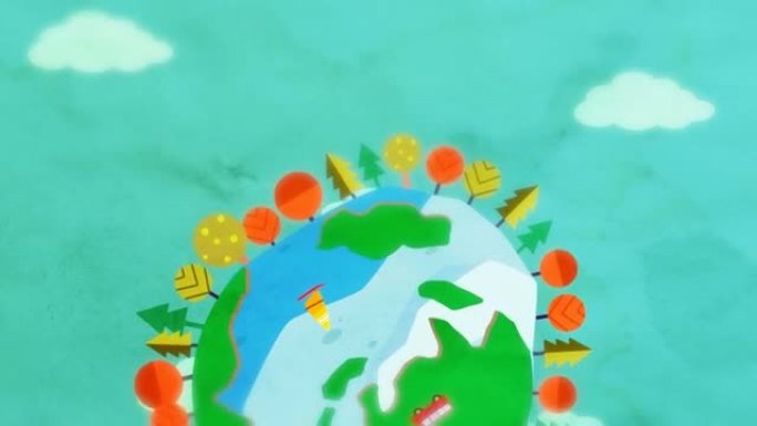 地球地球旋转卡通