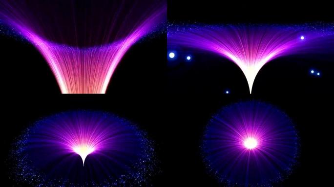 抽象神奇闪亮3d绽放相机旋转。阿凡达