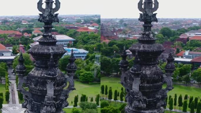 印度尼西亚登巴萨的Bajra Sandhi纪念碑的天线。