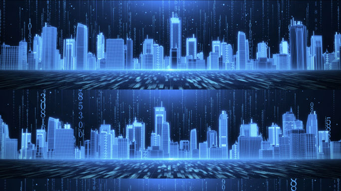 科技全息城市背景8k