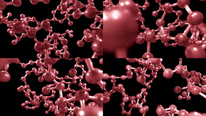 分子球和棒模型飞越原子化学生物科学技术