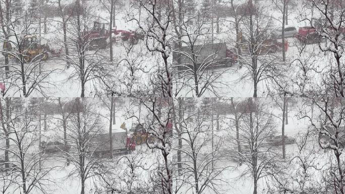 城市街道的除雪设备